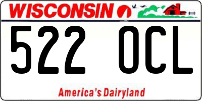 WI license plate 522OCL