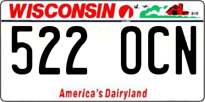 WI license plate 522OCN