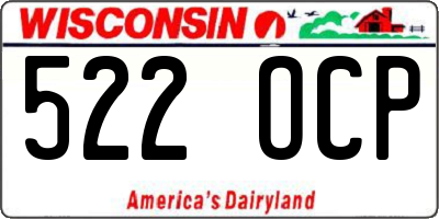 WI license plate 522OCP