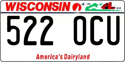 WI license plate 522OCU