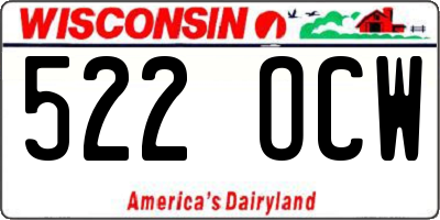 WI license plate 522OCW