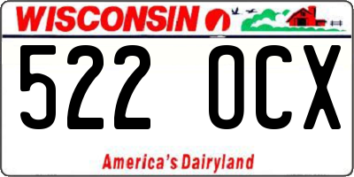 WI license plate 522OCX