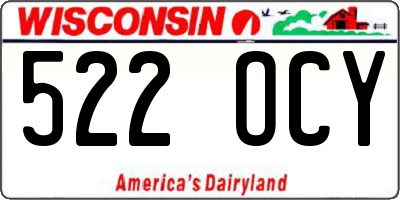 WI license plate 522OCY