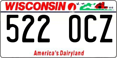 WI license plate 522OCZ