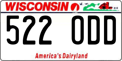 WI license plate 522ODD