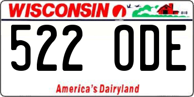 WI license plate 522ODE