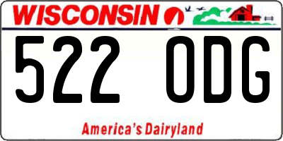 WI license plate 522ODG