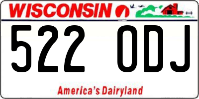 WI license plate 522ODJ