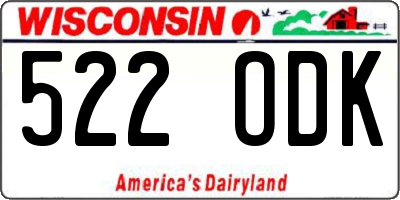 WI license plate 522ODK