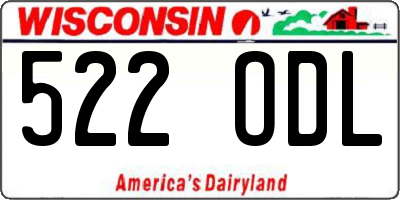 WI license plate 522ODL