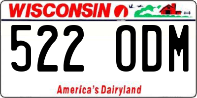 WI license plate 522ODM