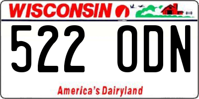 WI license plate 522ODN