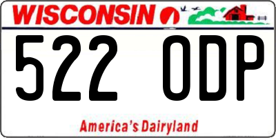 WI license plate 522ODP