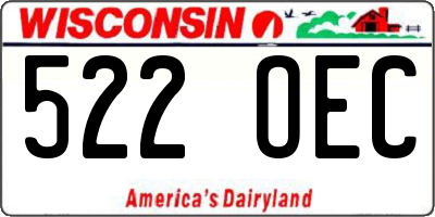 WI license plate 522OEC