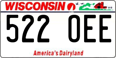 WI license plate 522OEE