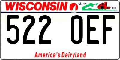 WI license plate 522OEF