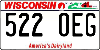 WI license plate 522OEG