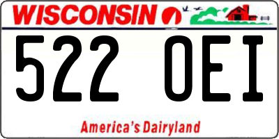 WI license plate 522OEI