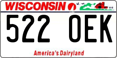 WI license plate 522OEK