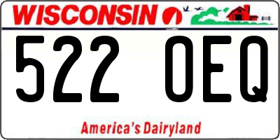 WI license plate 522OEQ
