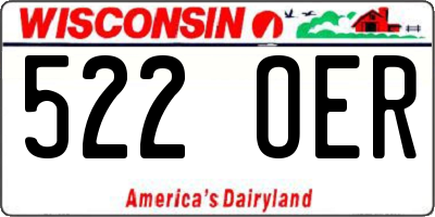 WI license plate 522OER