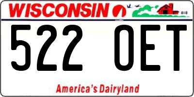 WI license plate 522OET