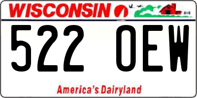WI license plate 522OEW