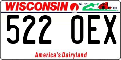 WI license plate 522OEX