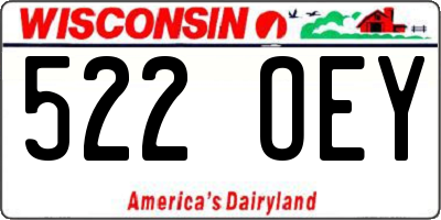 WI license plate 522OEY