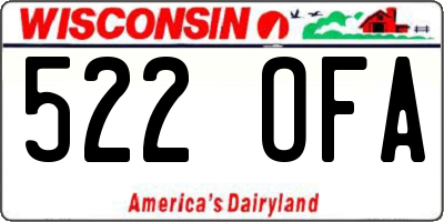 WI license plate 522OFA