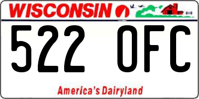 WI license plate 522OFC