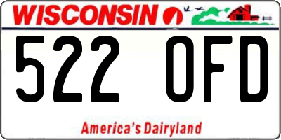 WI license plate 522OFD