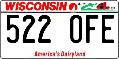 WI license plate 522OFE