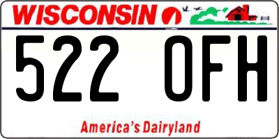 WI license plate 522OFH