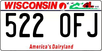 WI license plate 522OFJ