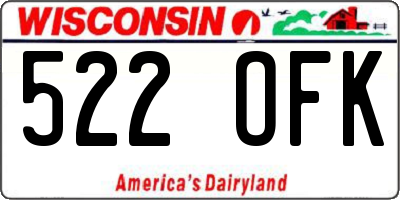 WI license plate 522OFK