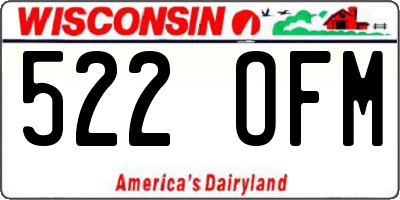 WI license plate 522OFM