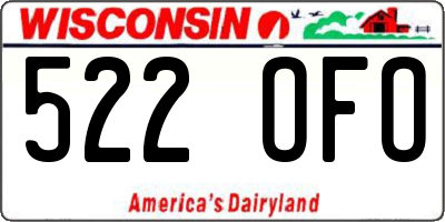 WI license plate 522OFO