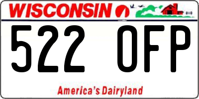 WI license plate 522OFP