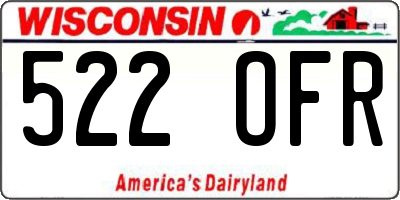 WI license plate 522OFR