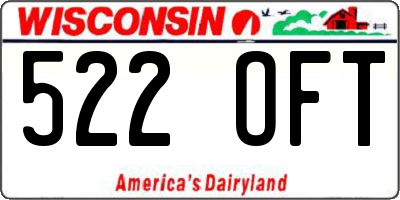 WI license plate 522OFT