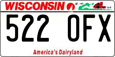 WI license plate 522OFX
