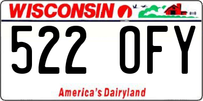 WI license plate 522OFY