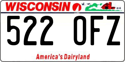 WI license plate 522OFZ