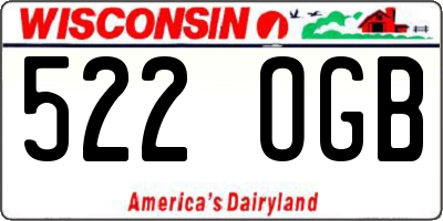 WI license plate 522OGB