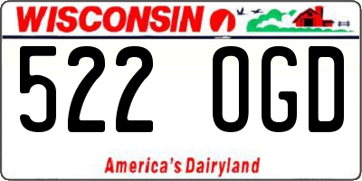 WI license plate 522OGD