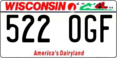 WI license plate 522OGF