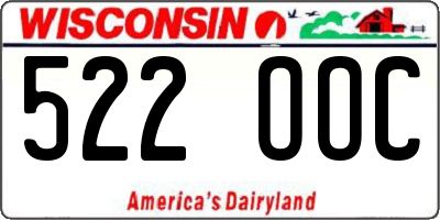 WI license plate 522OOC
