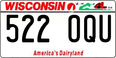 WI license plate 522OQU