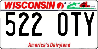 WI license plate 522OTY